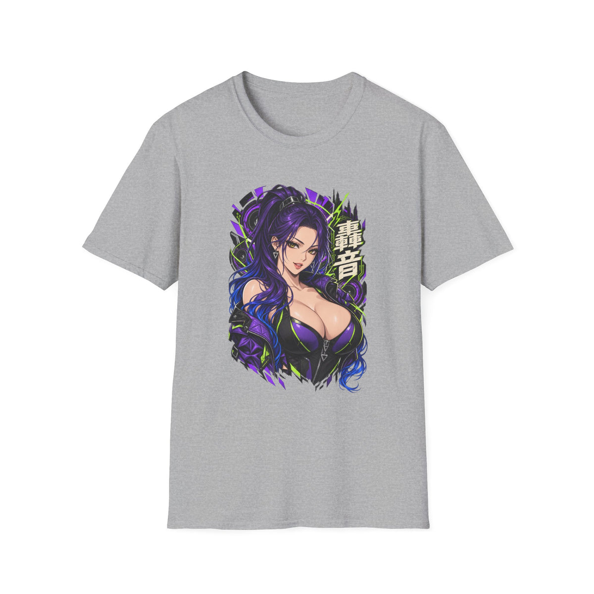 Thunder | Sexy Anime Villainess Pin Up Girl | Waifu Portrait T-Shirt