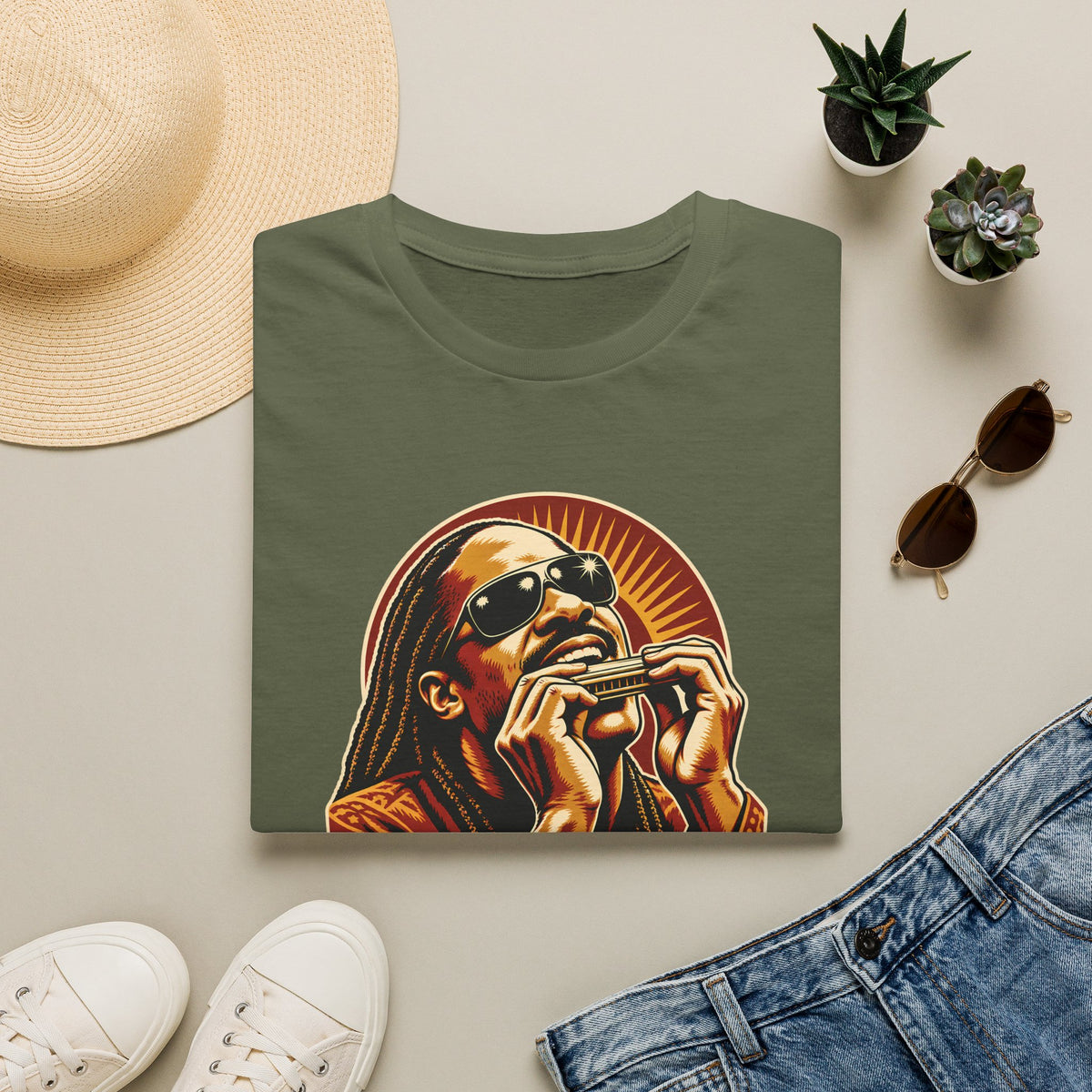 Stevie Wonder Harmonica Tribute T-Shirt