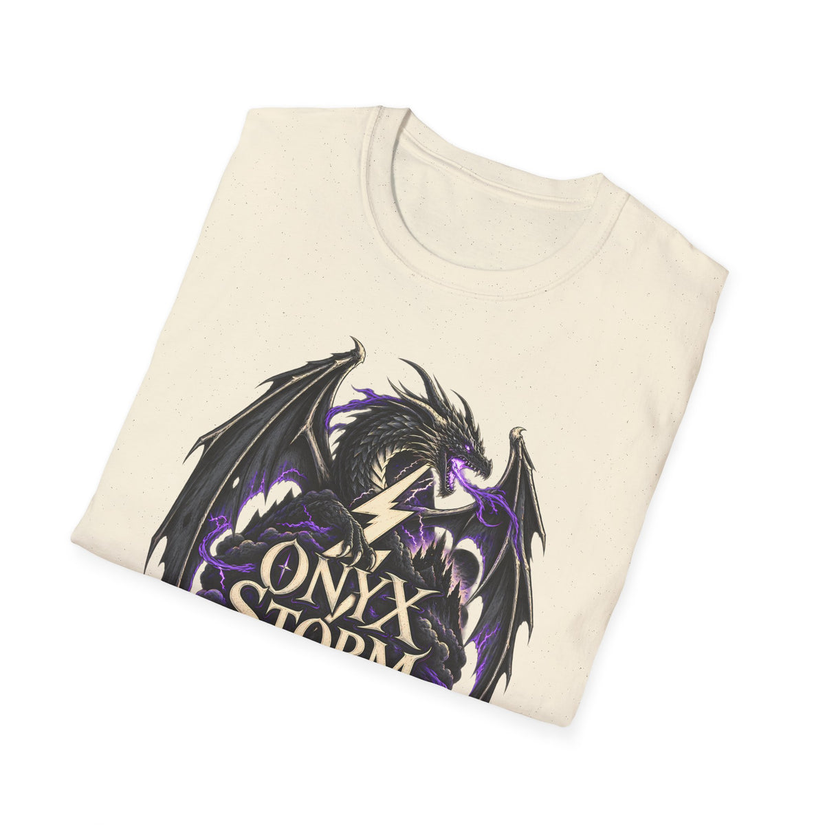 Onyx Storm Dragon T-Shirt | Book Inspired Gothic Lightning Fantasy Tee
