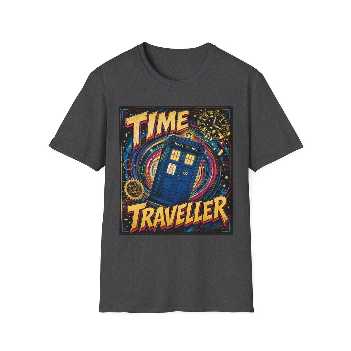 Time Traveller T-Shirt — Retro Space Police Box Graphic Tee