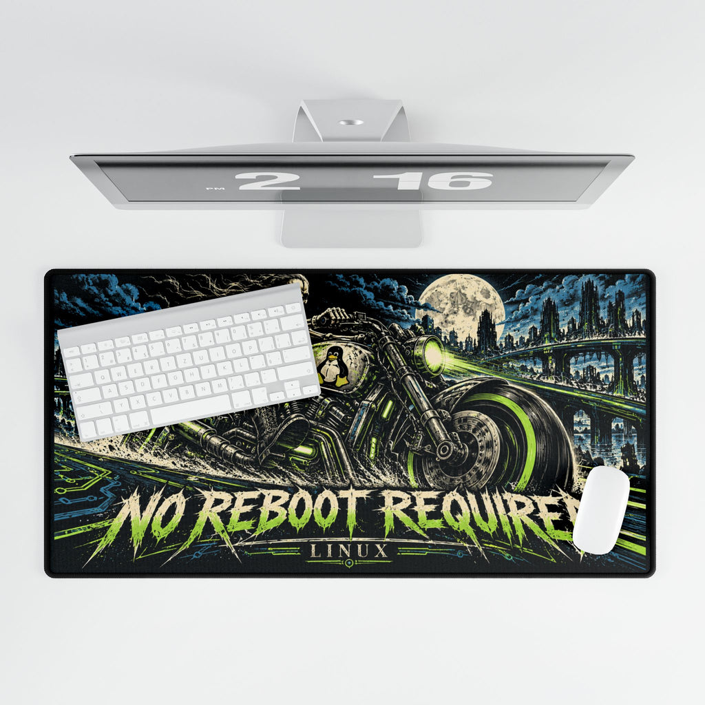 Linux | No Reboot Required | Motorcycle Desk Mat | Gamer & Coder Mouse Pad