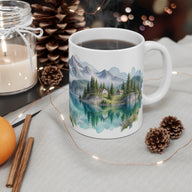 Alpine Lake Watercolour Mug | Mountain Landscape