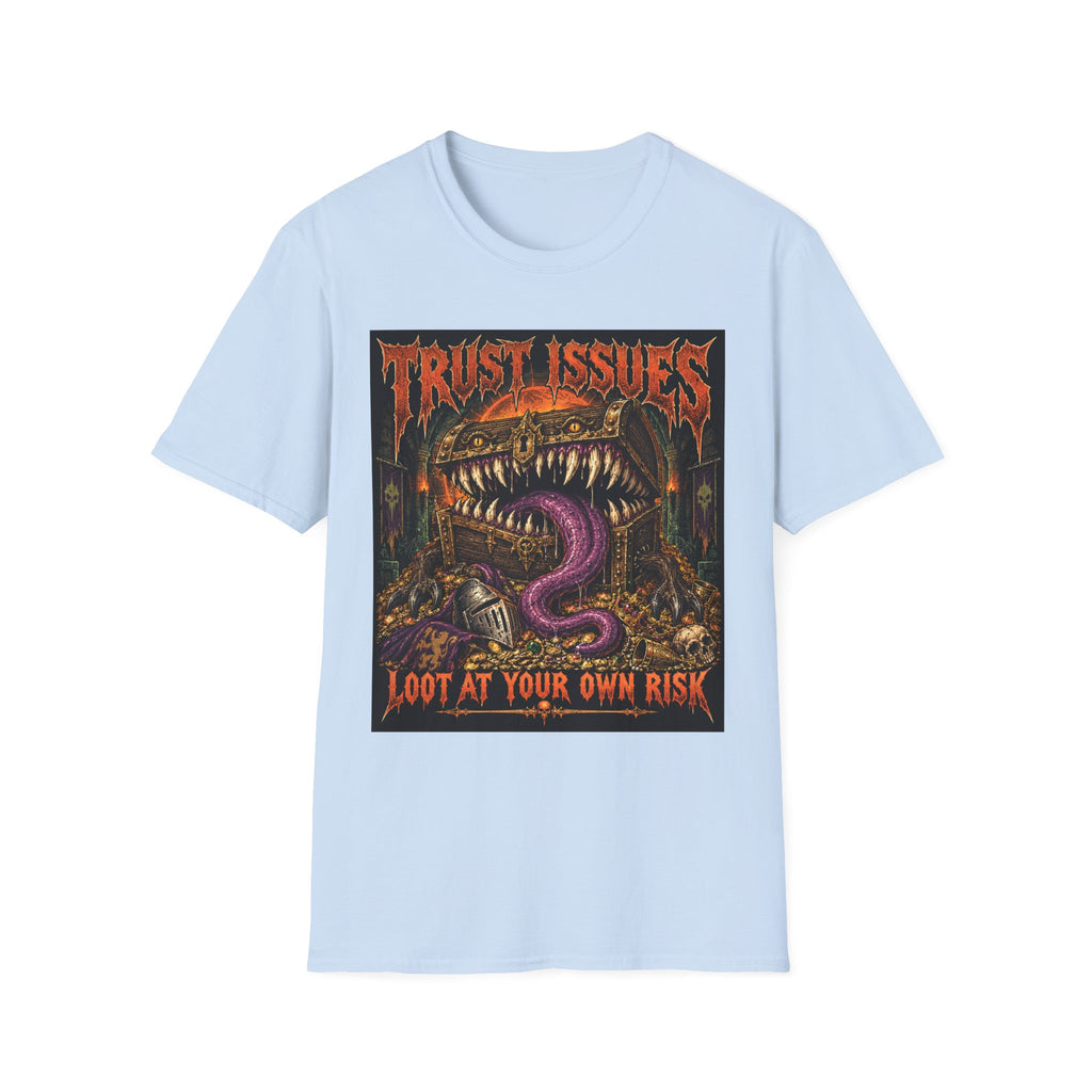 Trust Issues T-Shirt — Gothic Monster Graphic Tee ("Trust Issues" text)