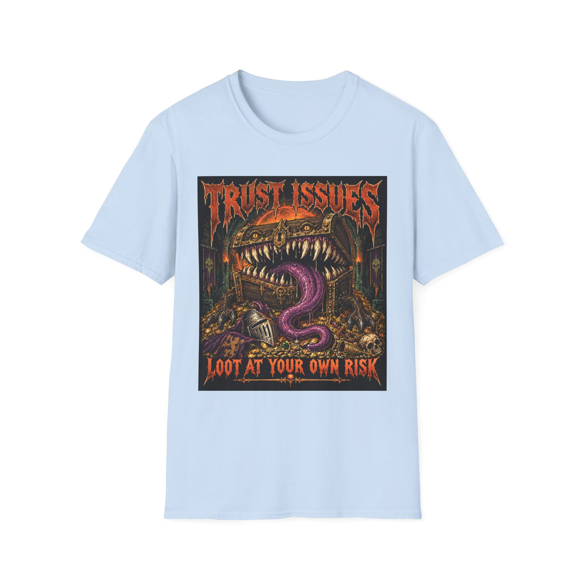 Trust Issues T-Shirt — Gothic Monster Graphic Tee ("Trust Issues" text)