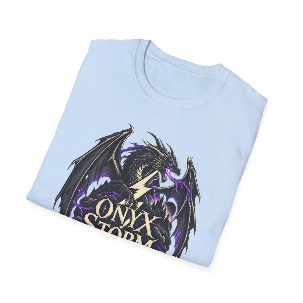 Onyx Storm Dragon T-Shirt | Book Inspired Gothic Lightning Fantasy Tee