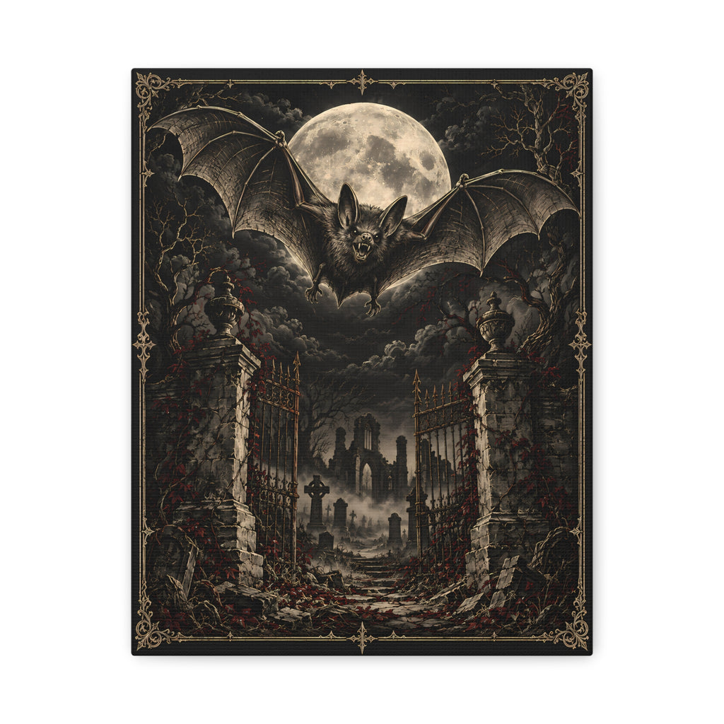 Canvas | Gothic Bat Moon | Occult Wall Art