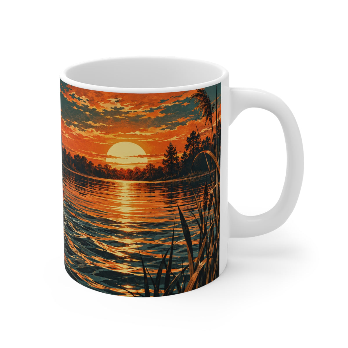 Carp At Sunset | Fishing Hobby Coffee Mug Gift (11oz)