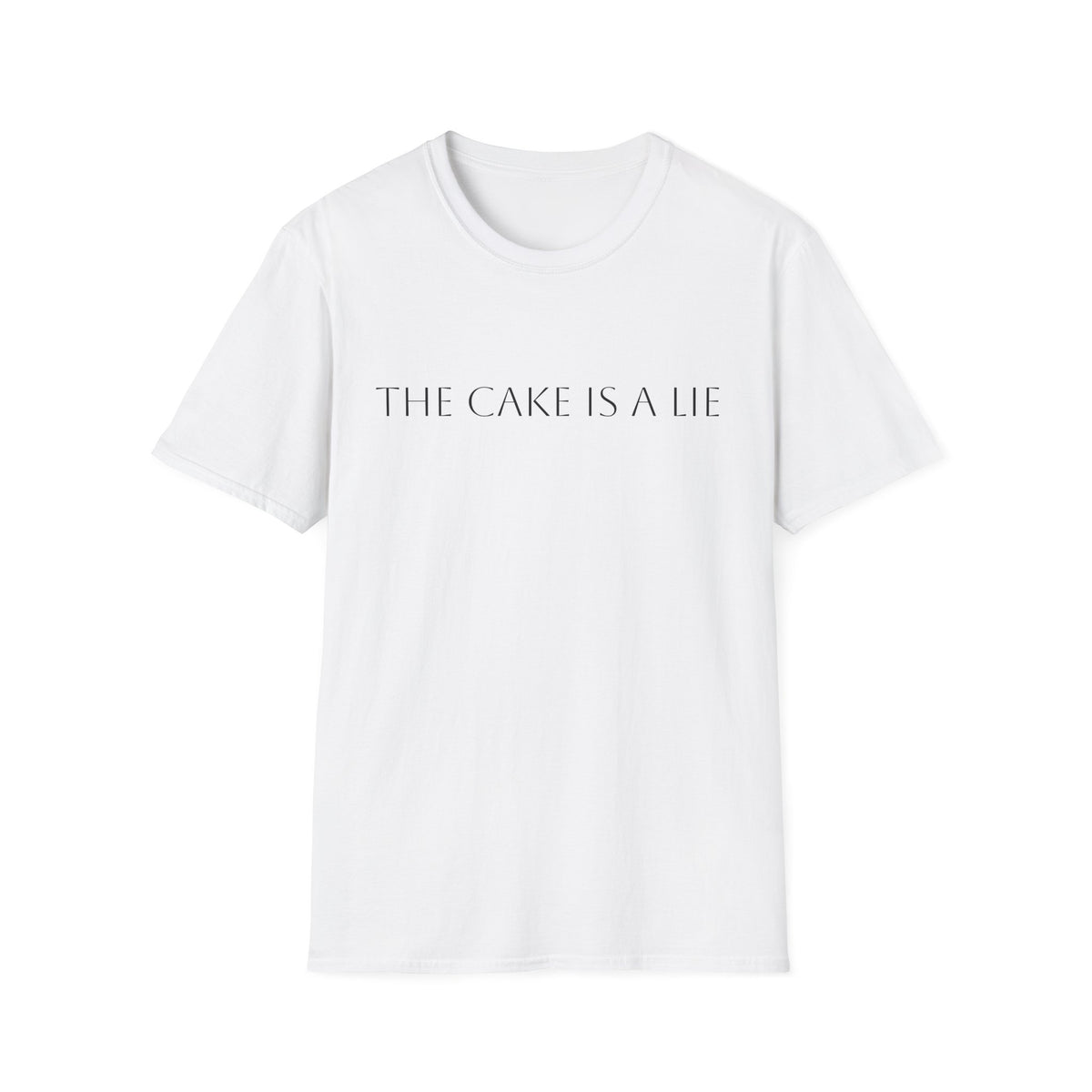 'The Cake Is A Lie' T-Shirt — Minimalist Gaming Quote Tee