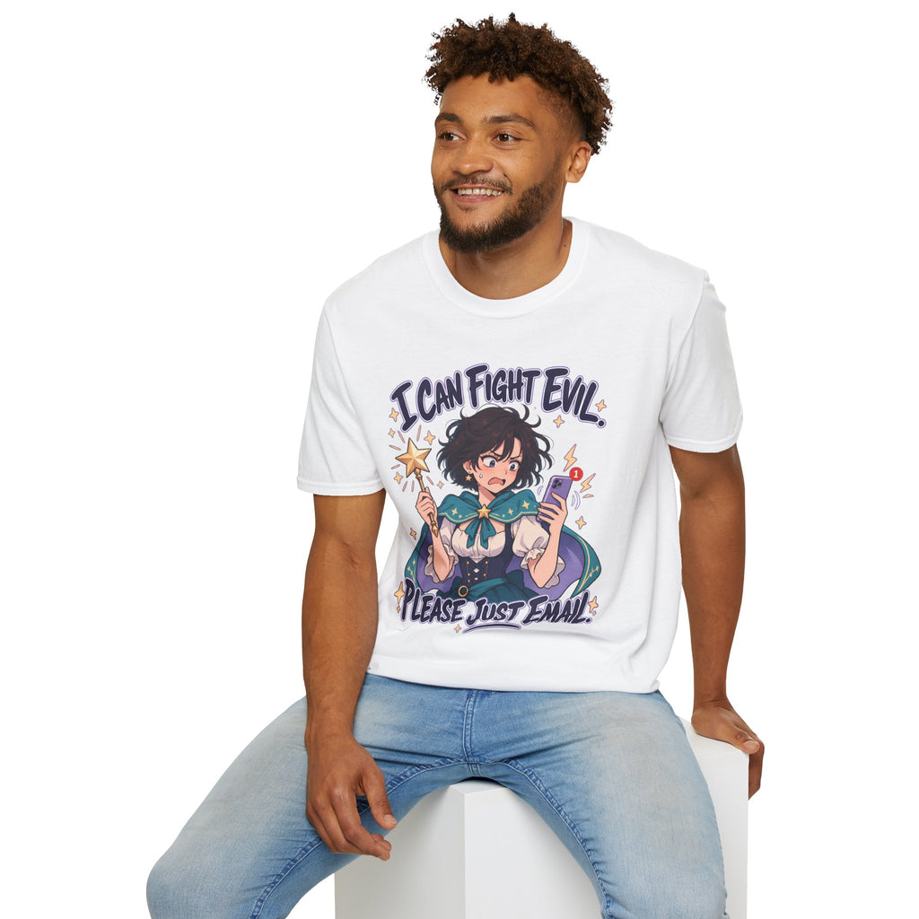 Working Witch | I Can Fight Evil, Please Just Email | Cute Anime T Shirt