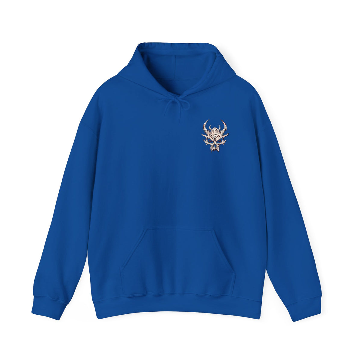 Skull Flame Chest Hoodie — Gothic Streetwear Pullover