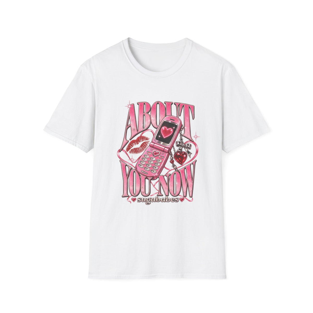 About You Now | Sugababes | Y2K Pink Phone & Heart Vintage Vibe Graphic T Shirt