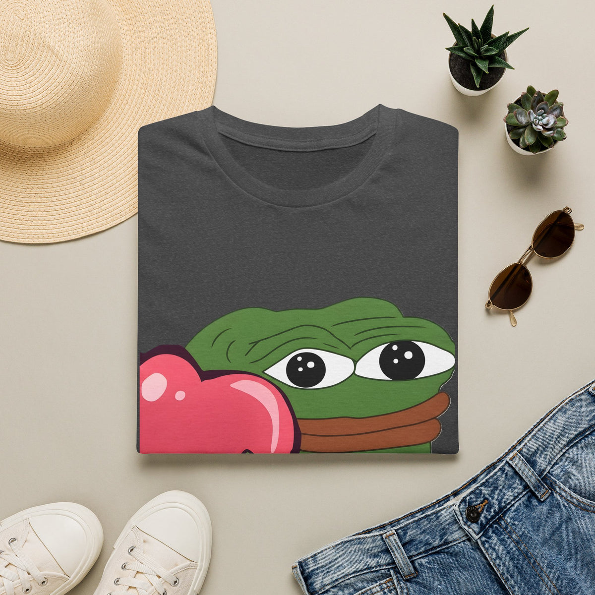 Pepe Hugging Heart T-Shirt