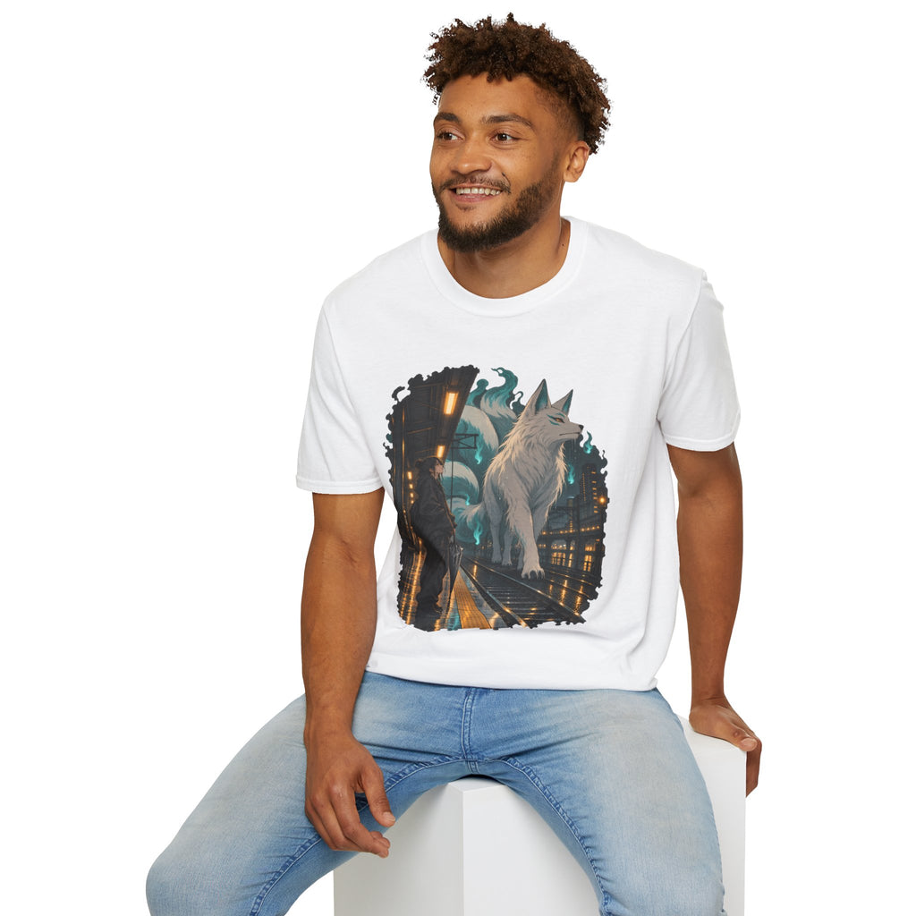Wolf in the Rain | Last Train Home T-Shirt | Urban Nightscape Graphic Tee