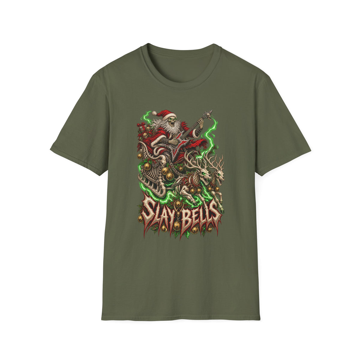 Slay Bells | Santa Clauses Horror Christmas T-Shirt