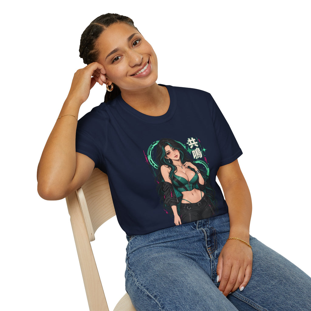 Jade | Sexy Anime Pin Up Girl | Waifu Graphic T‑Shirt