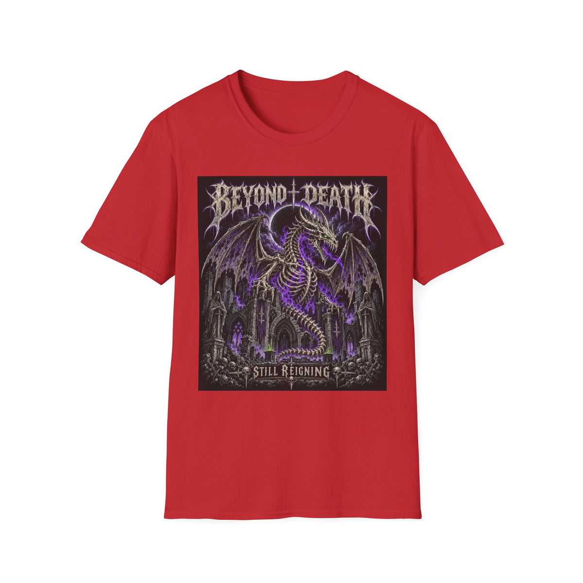 Beyond Death Dragon T‑Shirt — Gothic Purple Dragon Graphic Tee