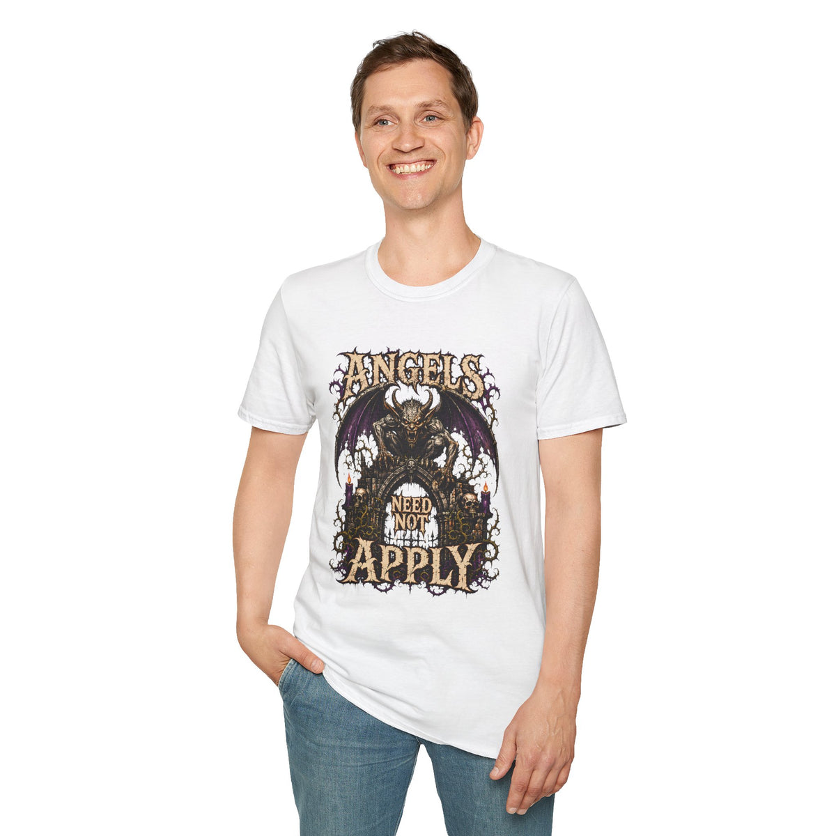 Angels Need Not Apply Gothic Demon Graphic Tee