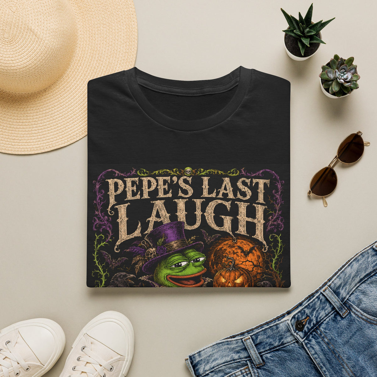 Pepe's Last Laugh T-Shirt — Halloween Witch Frog Graphic Tee