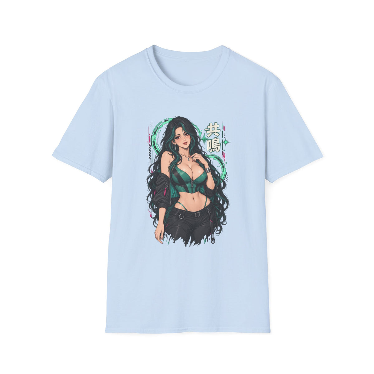 Jade | Sexy Anime Pin Up Girl | Waifu Graphic T‑Shirt