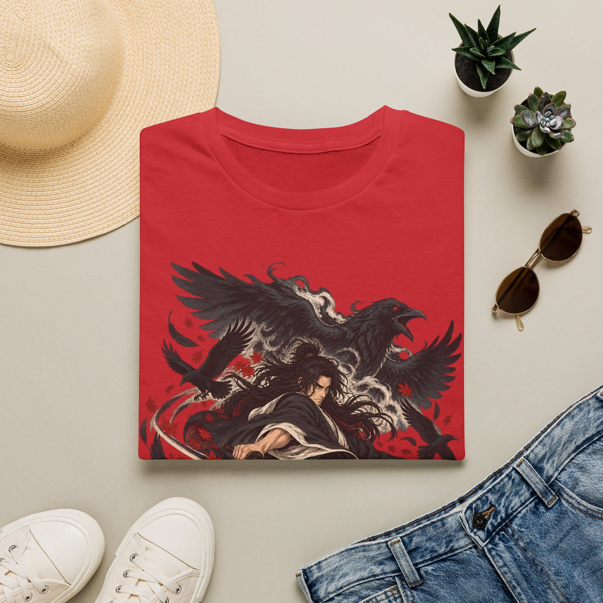 Raven Master | Japanese Samurai | Dark Fantasy T-Shirt