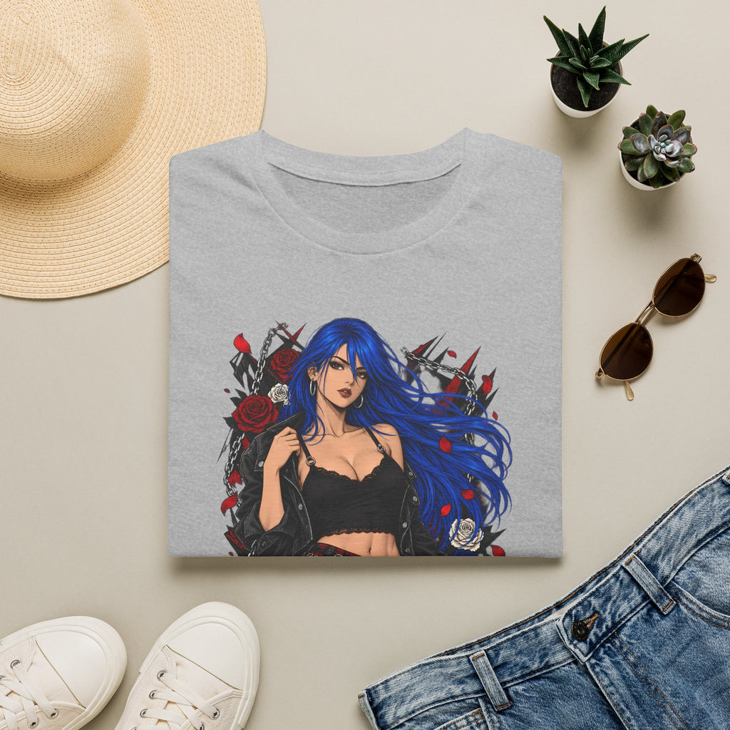 Blue Haired Rock Chick | Japanese Anime Style Pin-up Girl