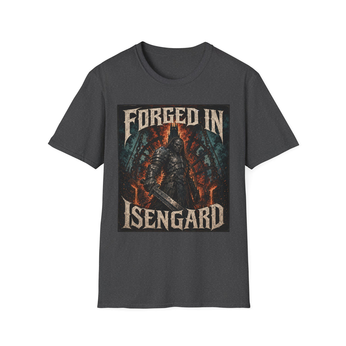 Forged in Isengard T-Shirt — Dark Fantasy Middle-earth Inspired Tee