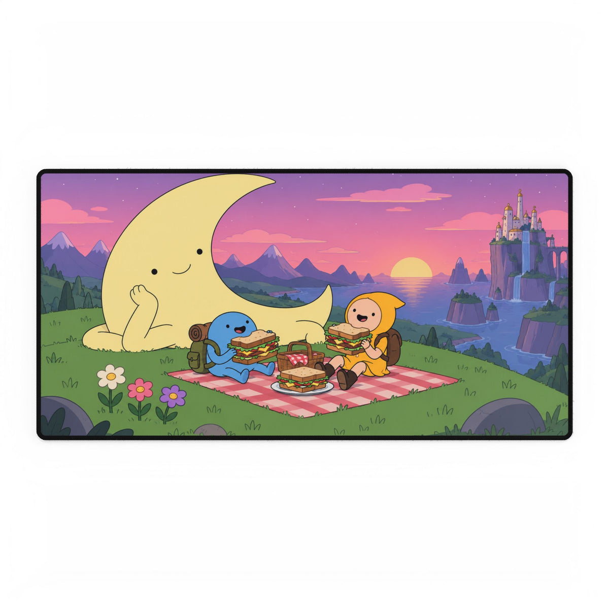 Mouse Mat | Fantasy Picnic | Cute Moon & Friends Gaming Desk Mat