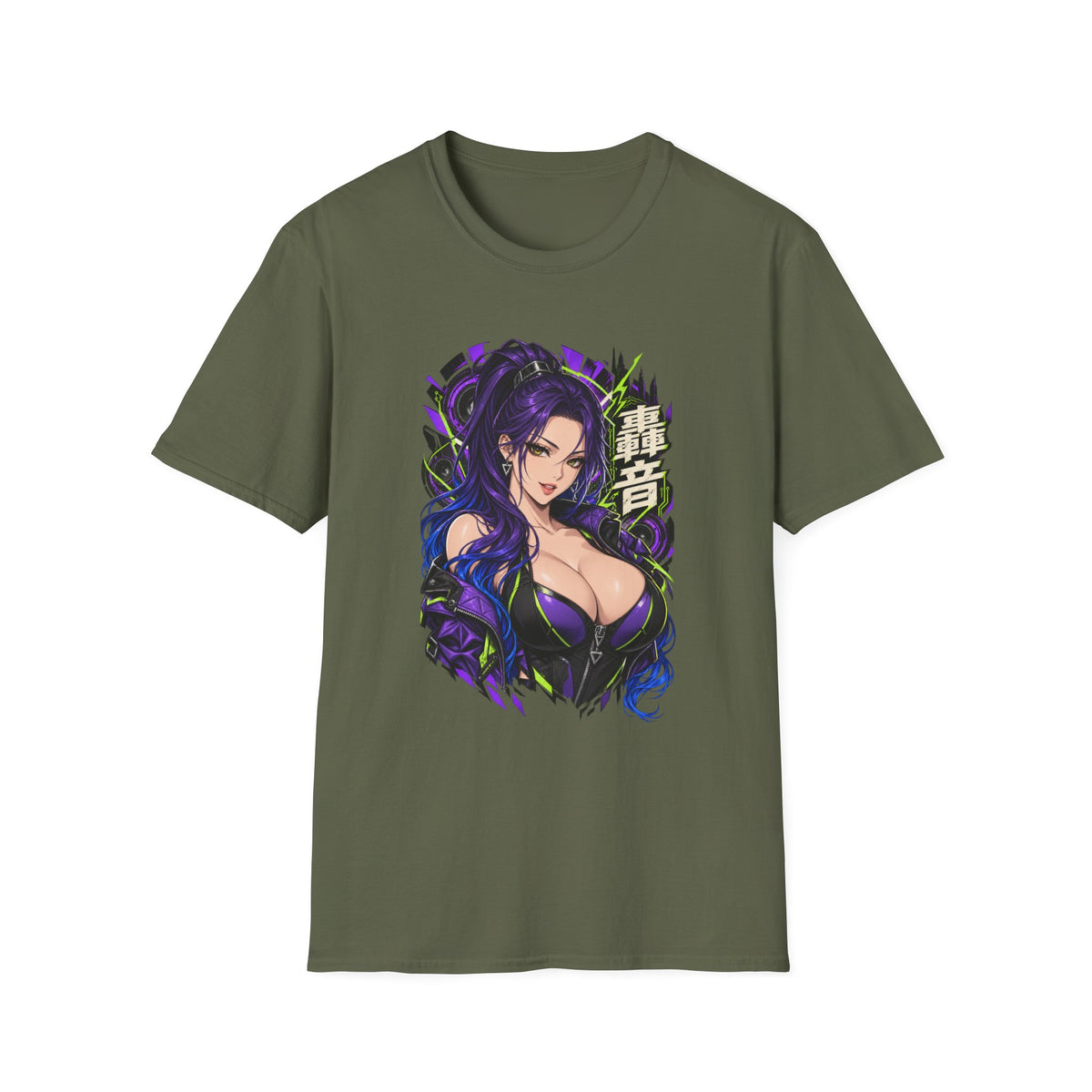 Thunder | Sexy Anime Villainess Pin Up Girl | Waifu Portrait T-Shirt