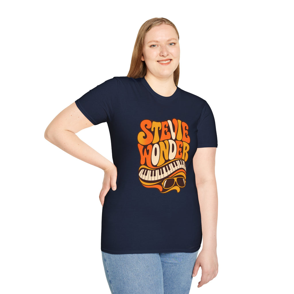 Stevie Wonder Piano Psychedelic Retro Band T-Shirt