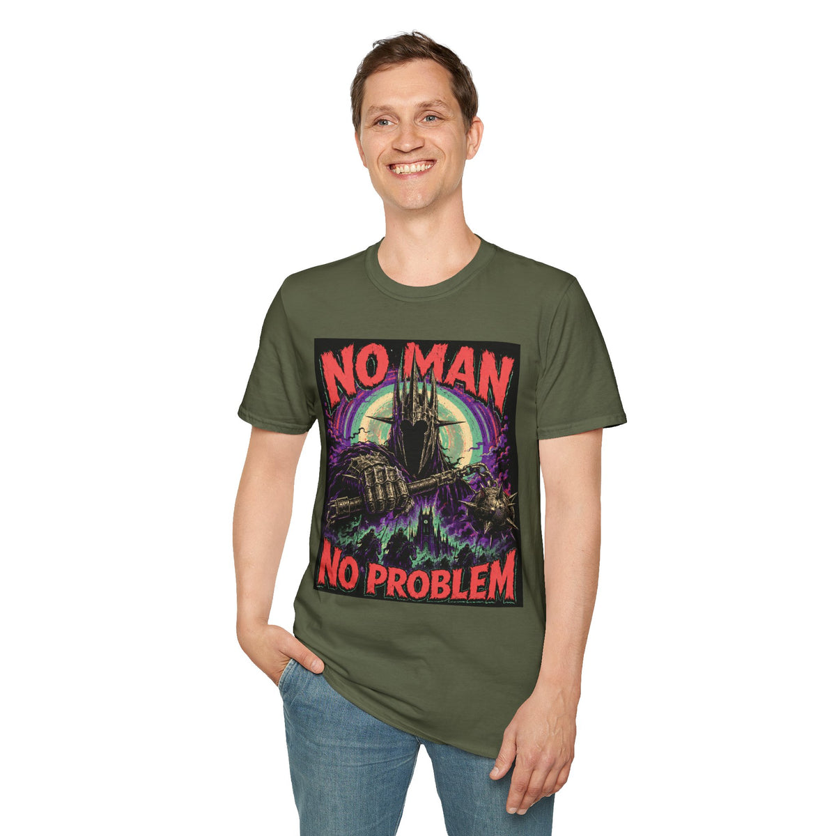 No Man No Problem T-Shirt — Retro Gothic Castle Graphic Tee
