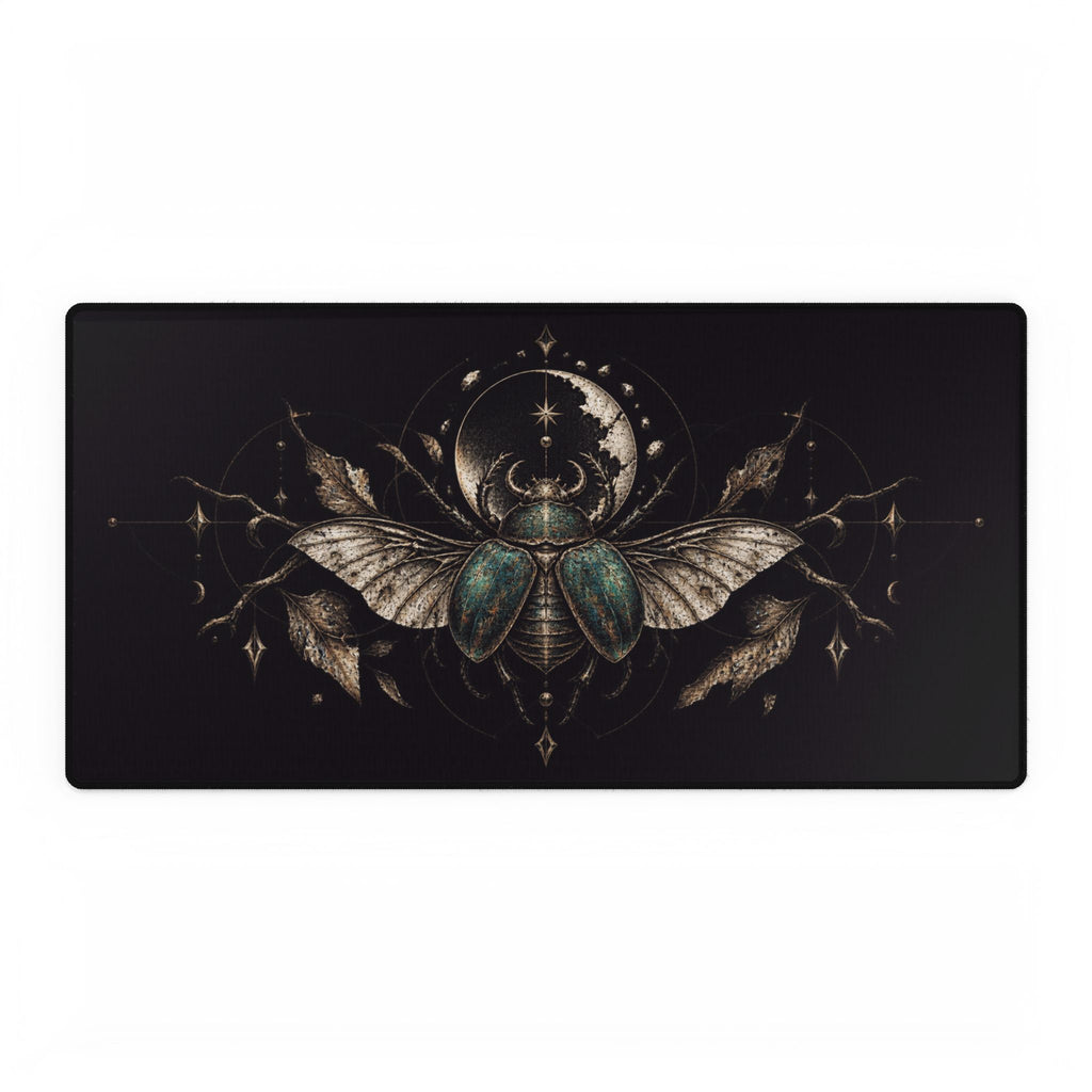 Mouse Mat | Sacred Scarab & Eclipse | Gothic Occult Beetle Art Desk Pad