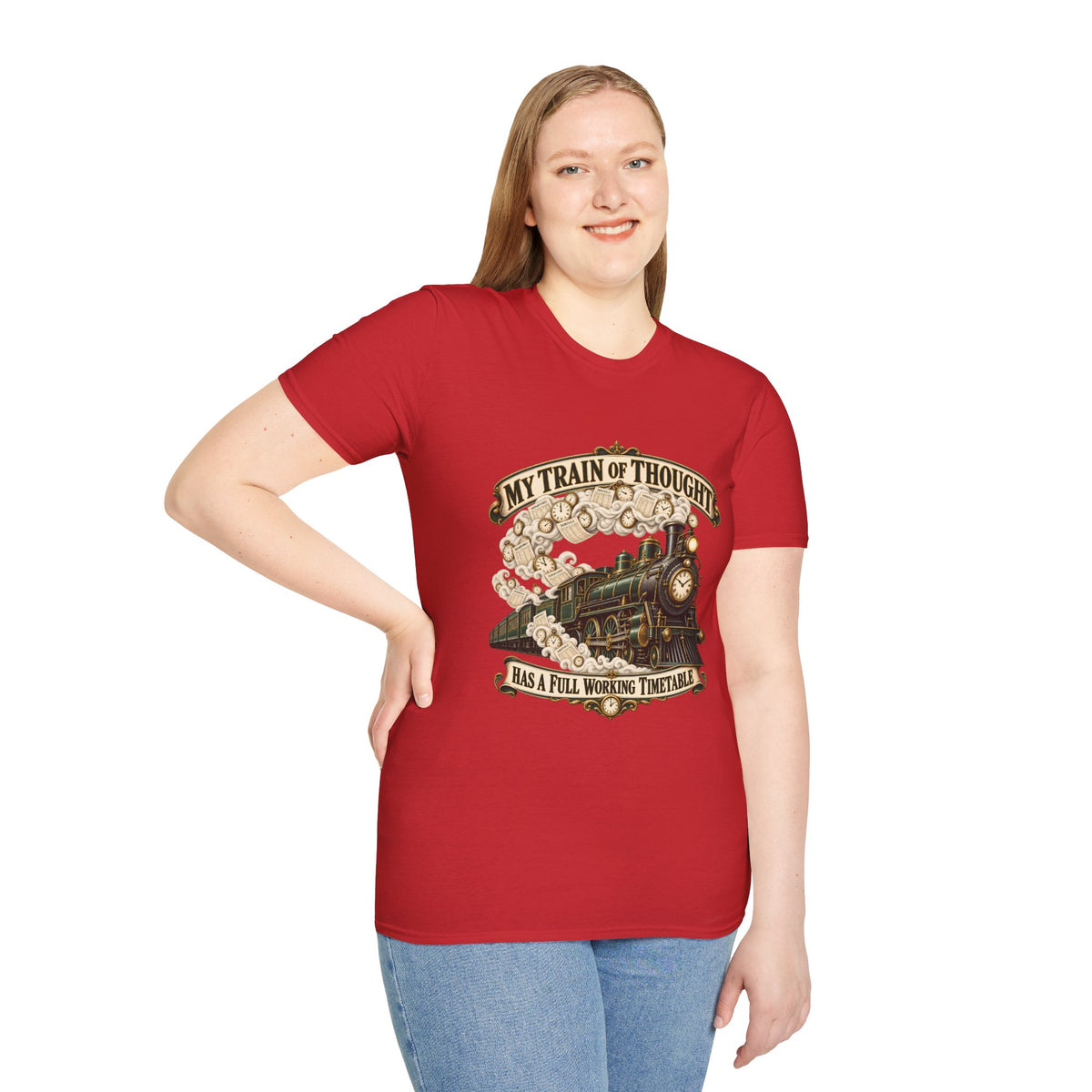 Train of Thought Vintage Steam Engine T-Shirt | My Train of Thought Has a Full Working Timetable