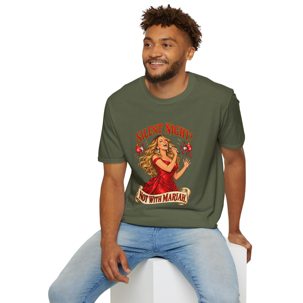 Mariah Carey Christmas T-Shirt | Silent Night? Not With Mariah Retro Holiday Tee