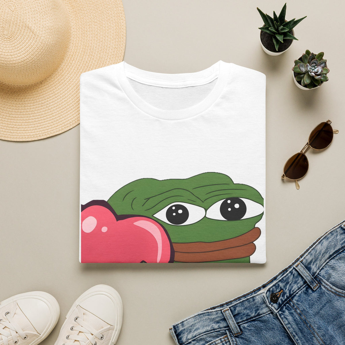 Pepe Hugging Heart T-Shirt