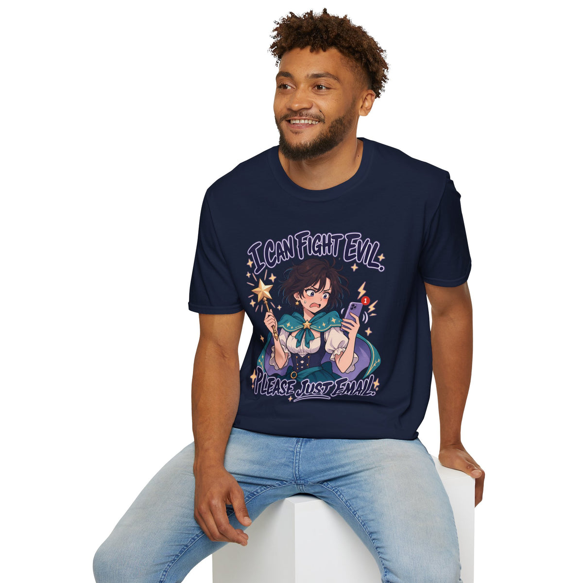 Working Witch | I Can Fight Evil, Please Just Email | Cute Anime T Shirt