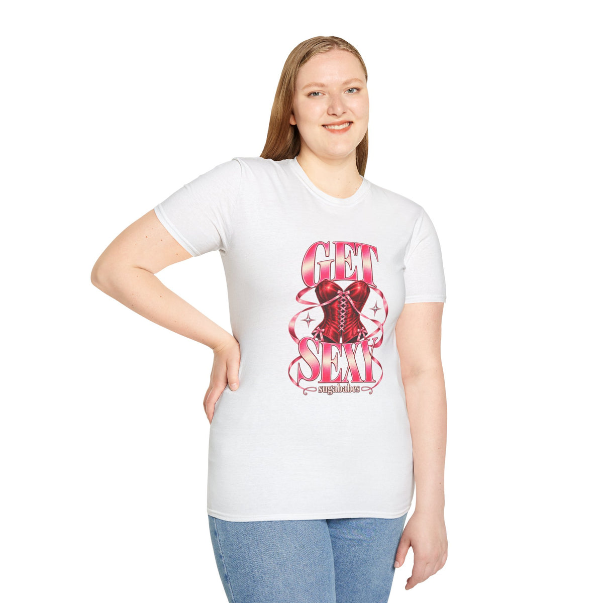 Get Sexy | Sugababes | Corset Retro Pink Y2K Vibe Graphic T Shirt