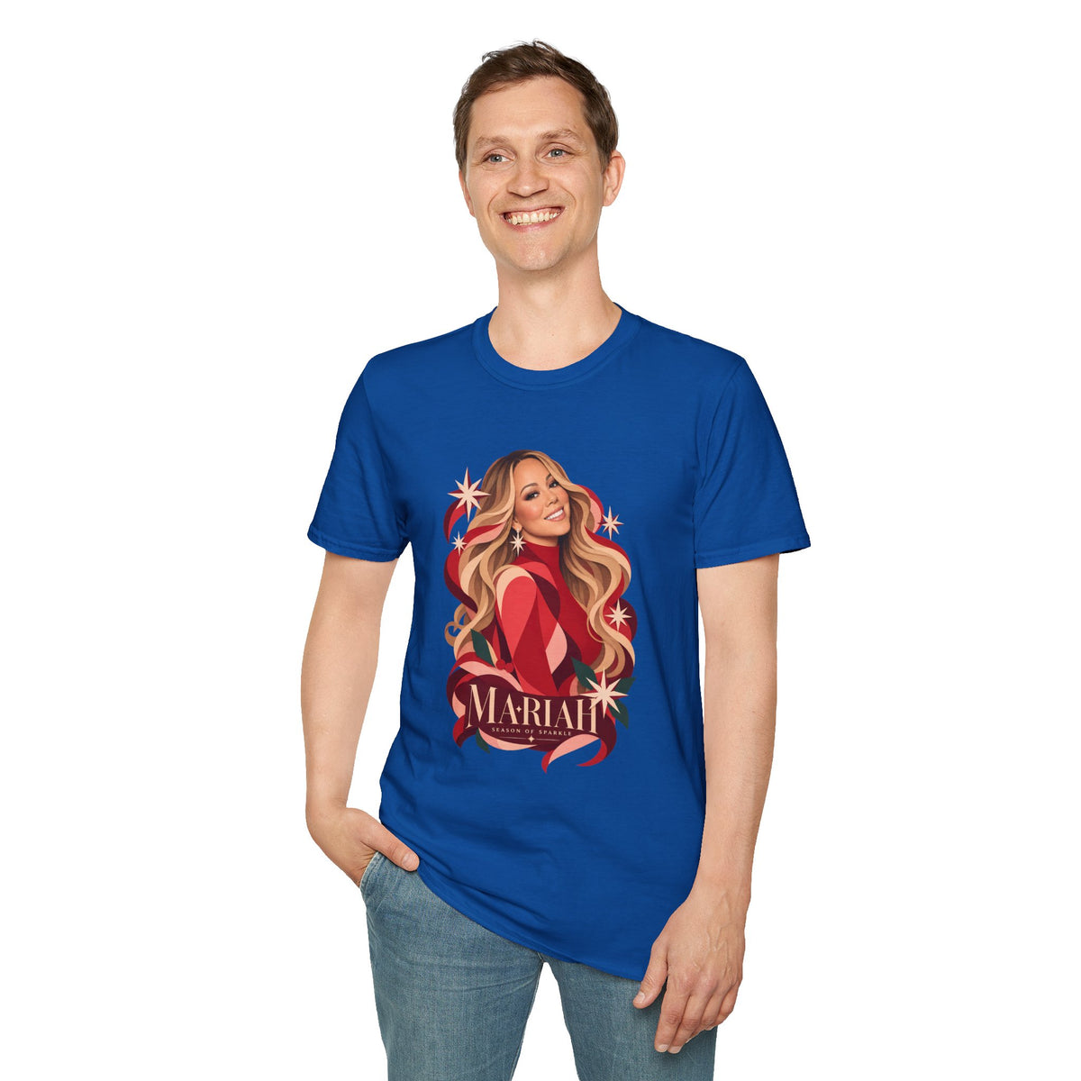 Mariah Carey | Holiday Diva Graphic Tee | Retro Red Star Portrait