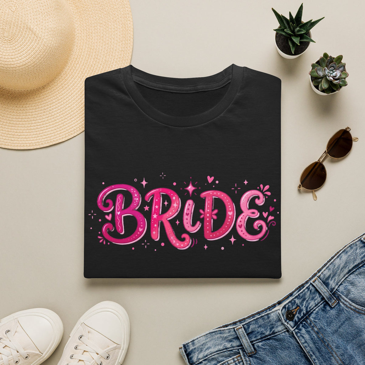 Bride T-Shirt — Pink Sparkle Bachelorette Tee