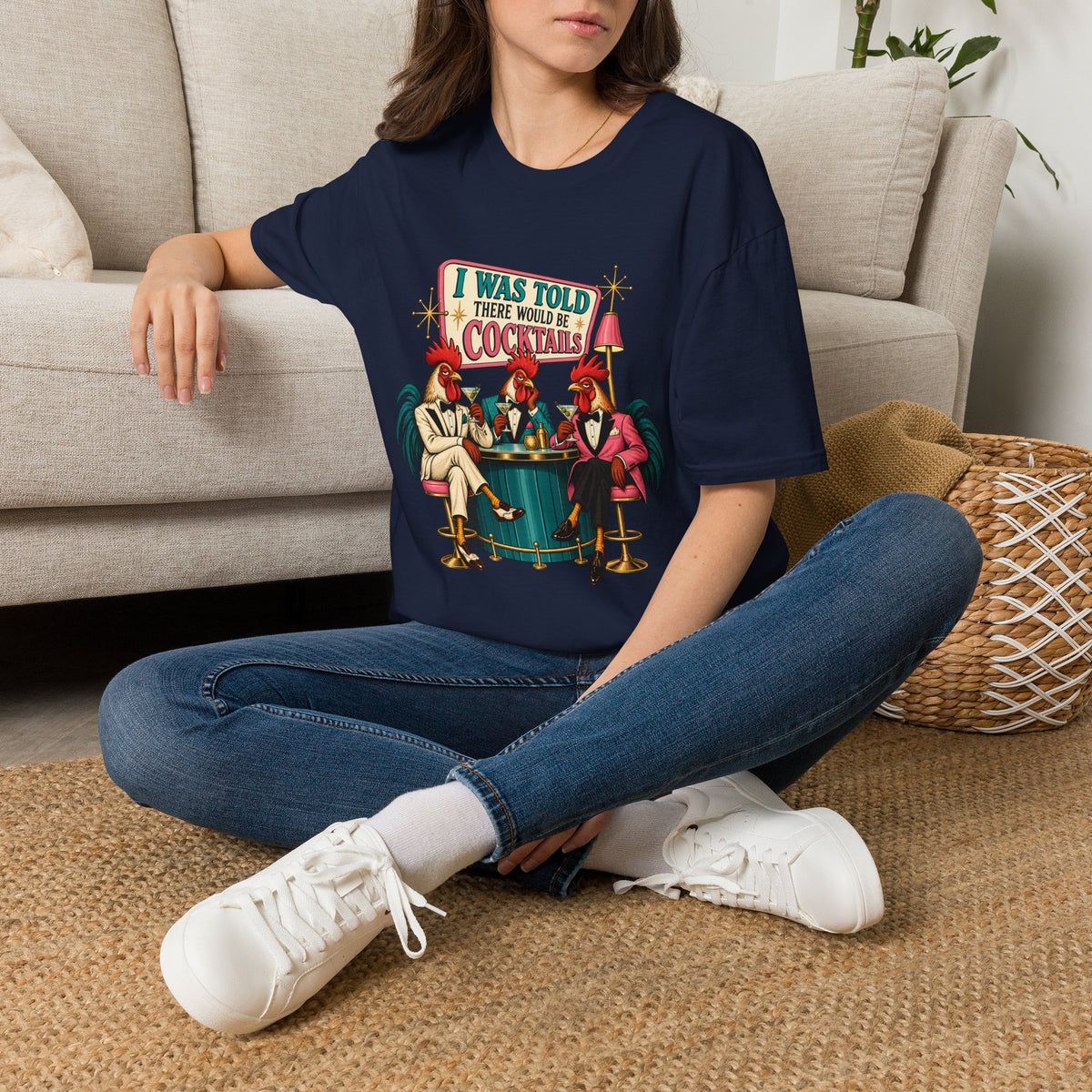 I Was Told There Would Be Cocktails T-Shirt | Retro Flamingo Bar Cocktail Tee