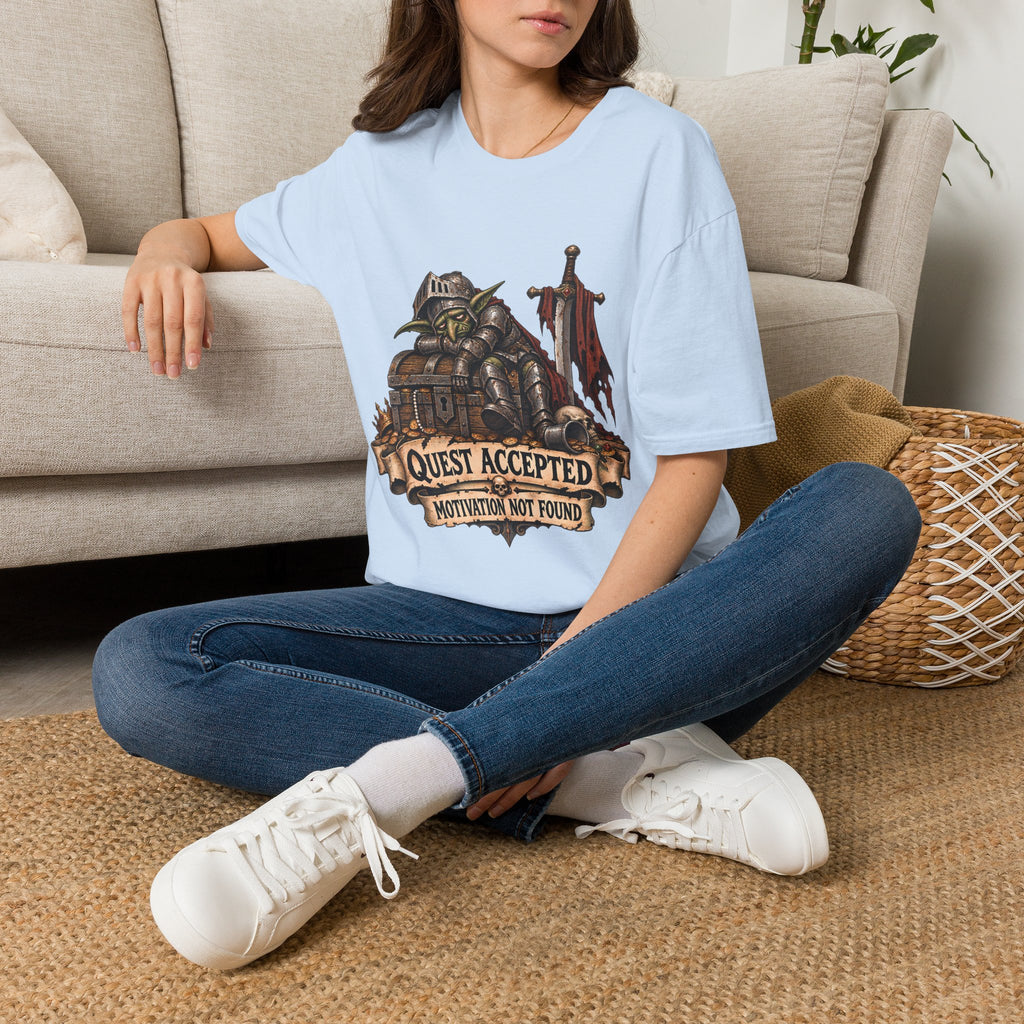 Quest Accepted T‑Shirt | Fantasy Gamer Tee (Motivation Not Found)