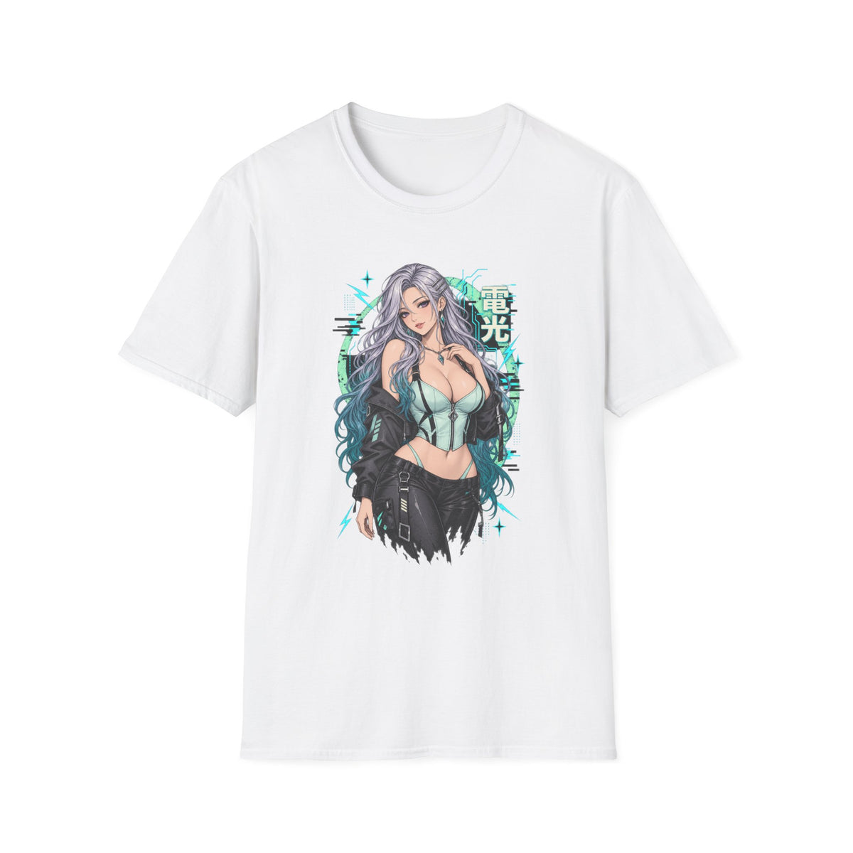 Opal | Sexy Anime Vaporwave Pin Up Girl | Waifu T-Shirt