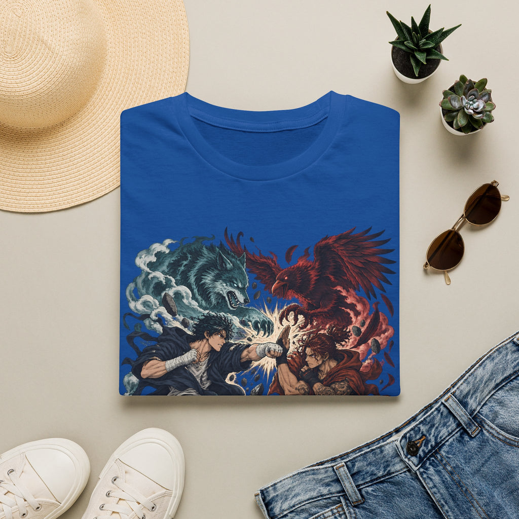 Yin Yang | Wolf Demon vs Phoenix | Japanese Anime Ninja T Shirt