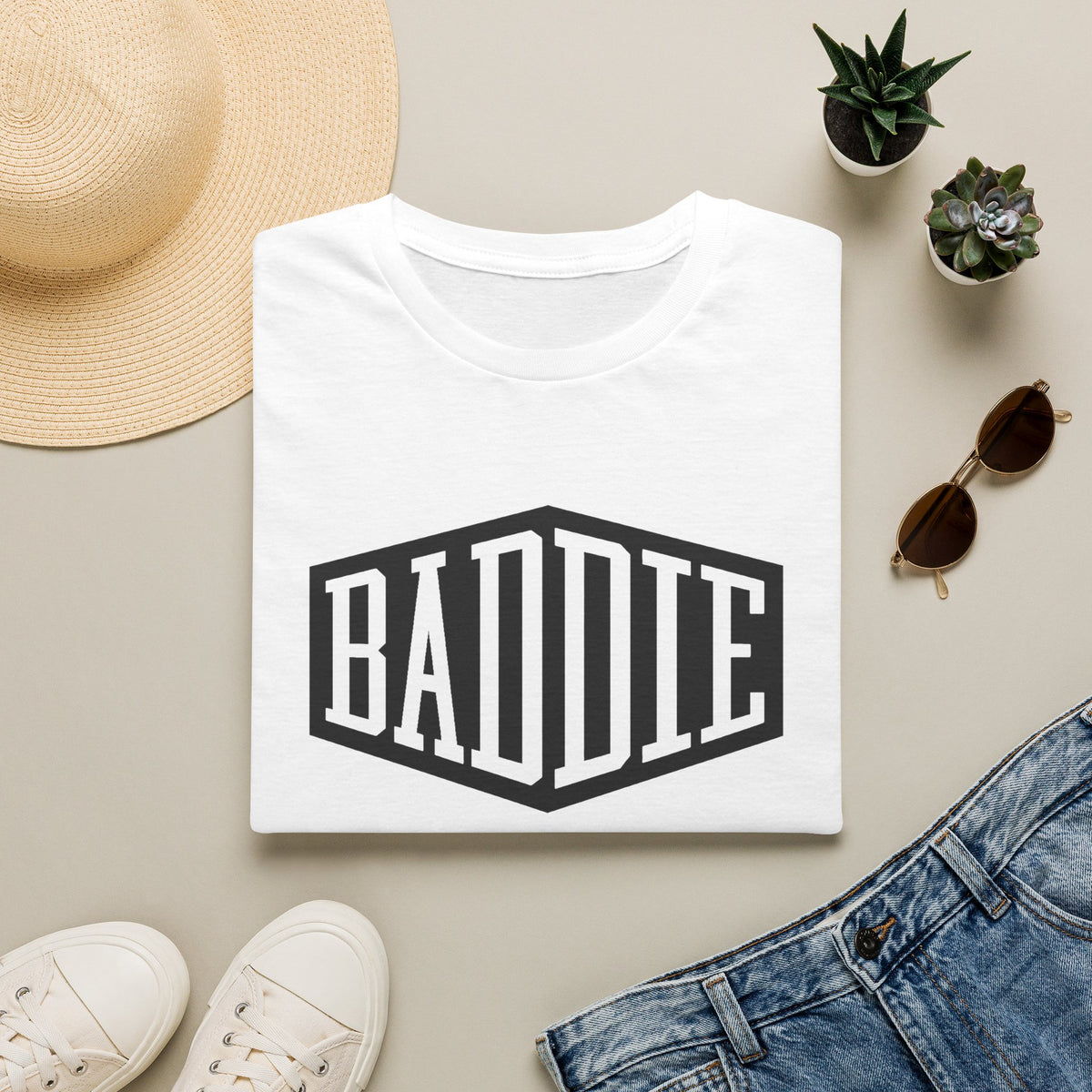 Baddie GTA 6 Inspired Graphic T-Shirt - Bold Retro Shield Logo
