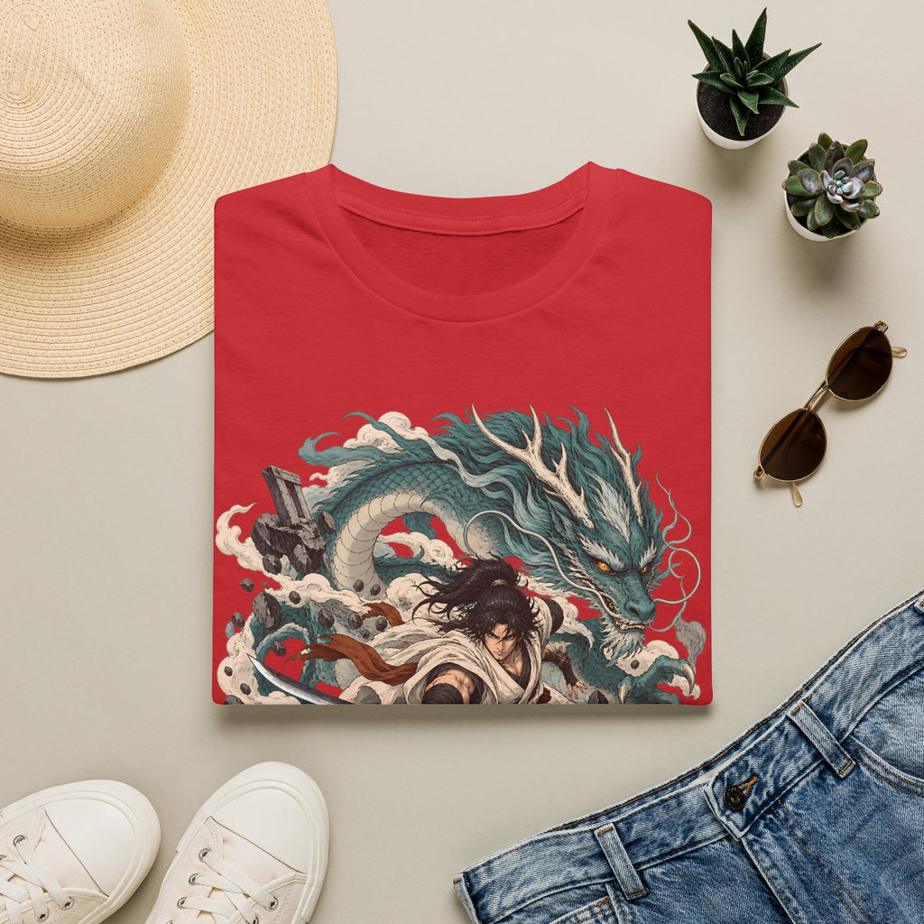 Mythic Dragon Warrior | Japanese Samurai and Serpent T Shirt