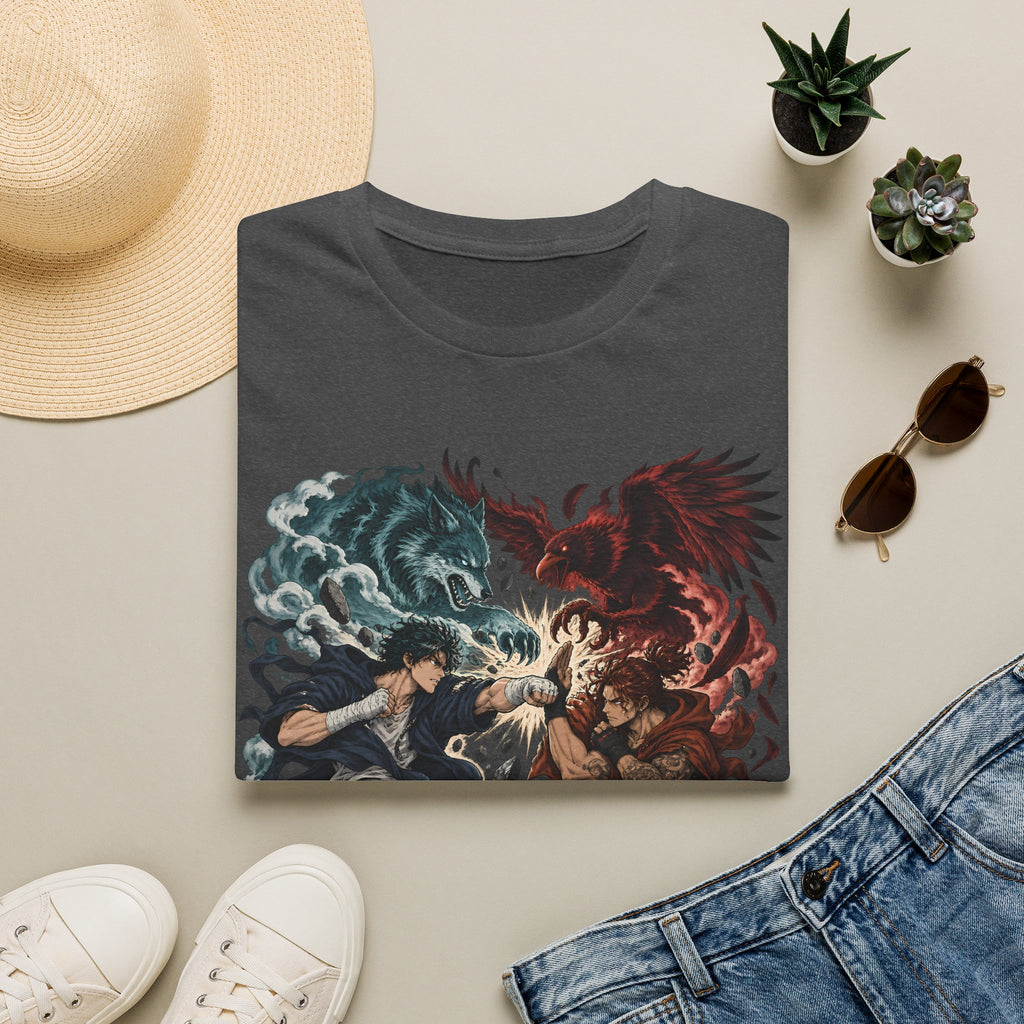 Yin Yang | Wolf Demon vs Phoenix | Japanese Anime Ninja T Shirt