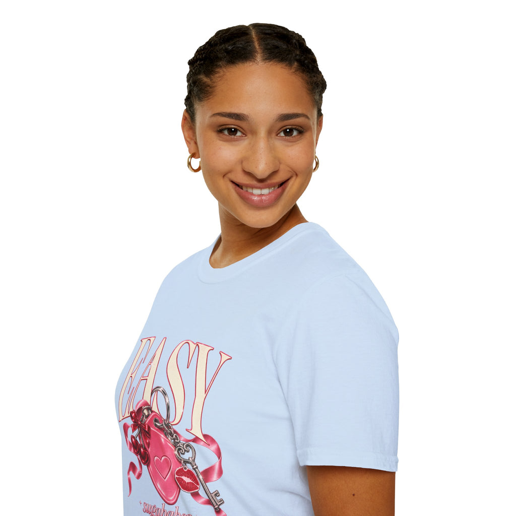 Sugababes | Easy Lockheart Pink Key & Heart Graphic T Shirt