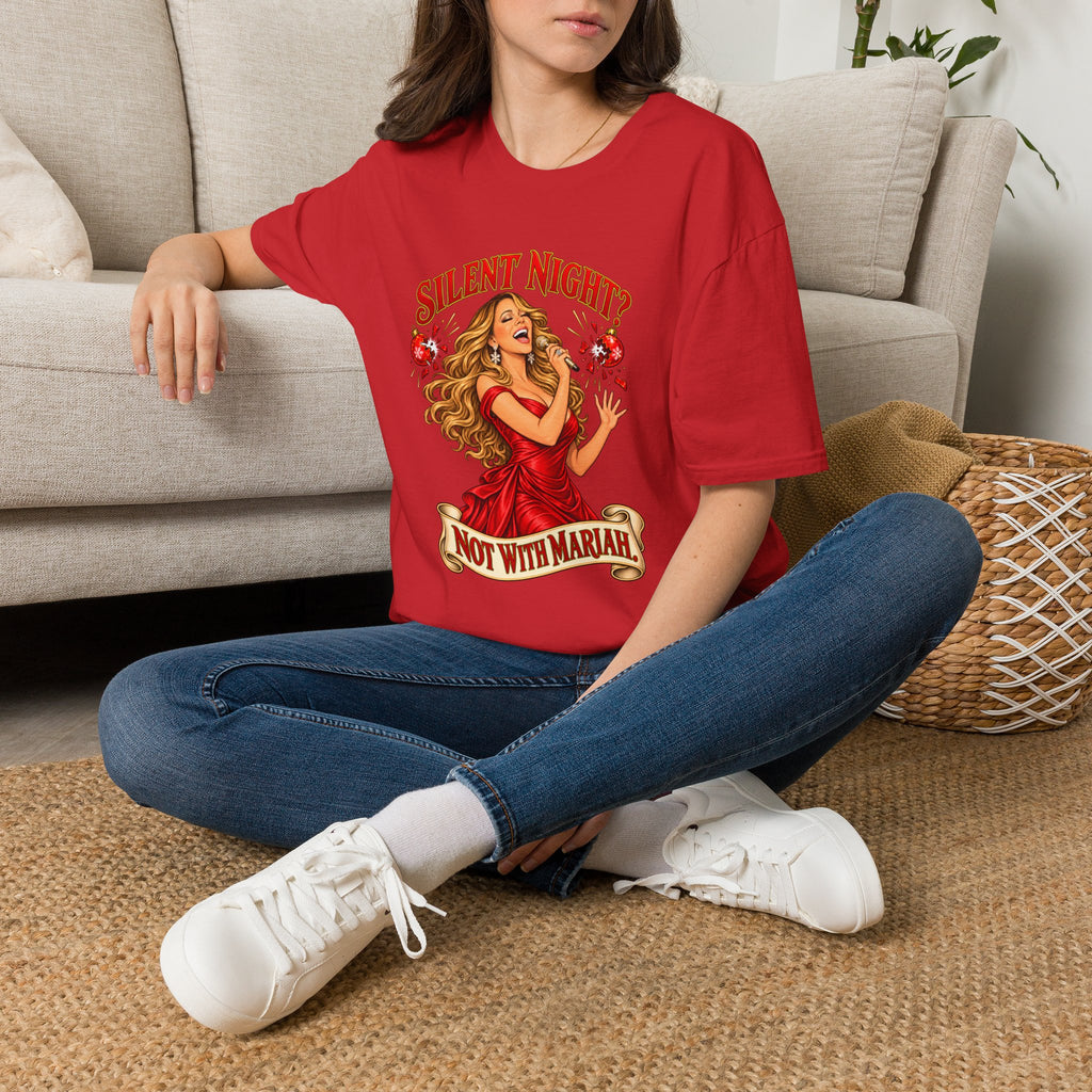 Mariah Carey Christmas T-Shirt | Silent Night? Not With Mariah Retro Holiday Tee