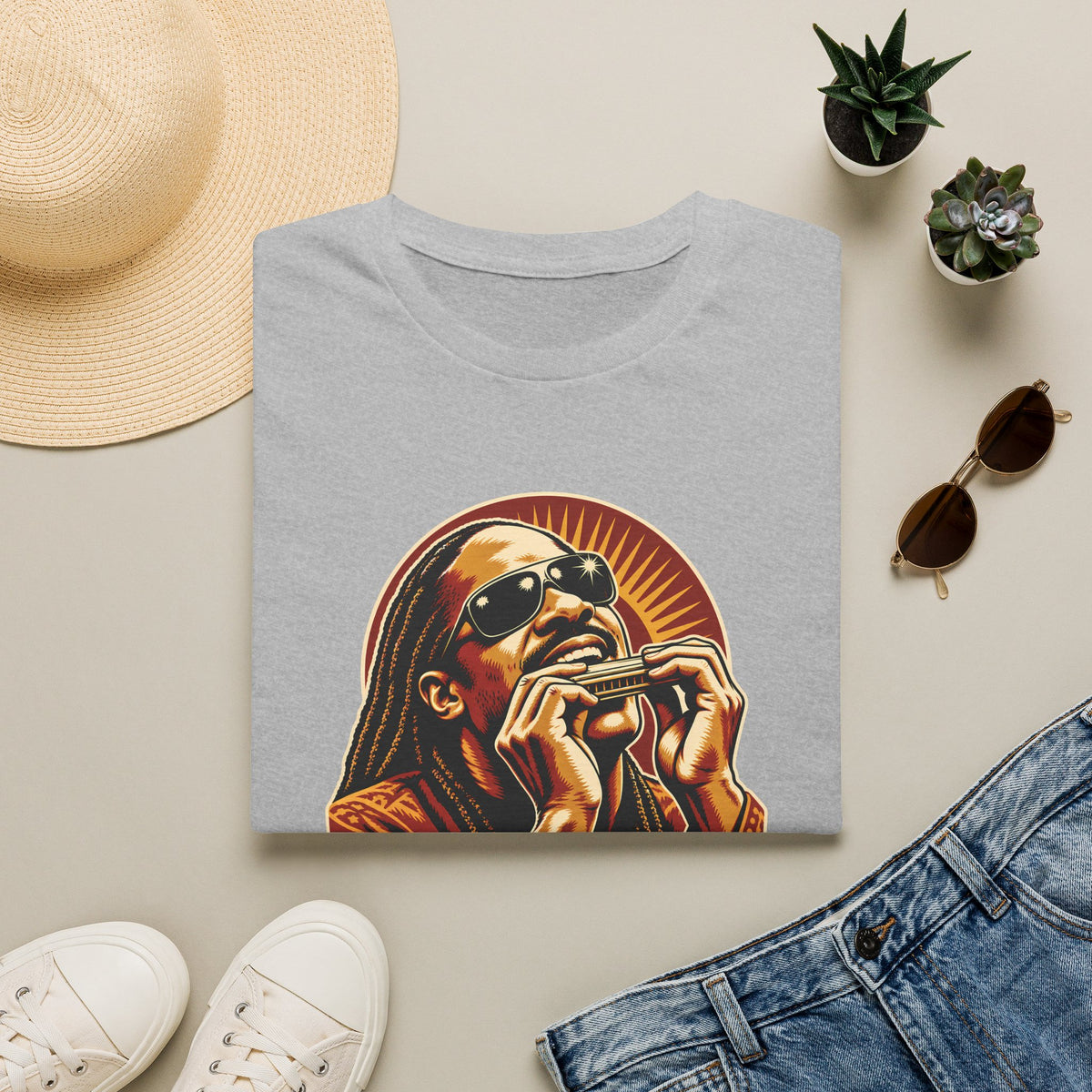 Stevie Wonder Harmonica Tribute T-Shirt