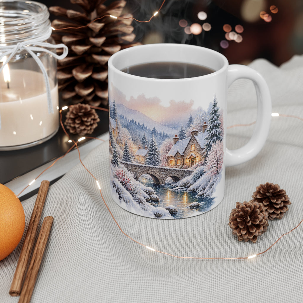 Winter Wonderland Mug | Snowy Village Watercolour | Cosy Winter Gift