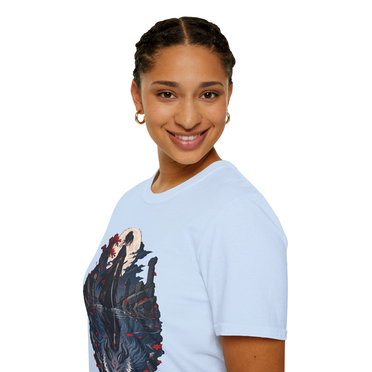 Reflection of a Monster | Moonlit Wolf Spirit T-Shirt | Samurai Silhouette Graphic Tee